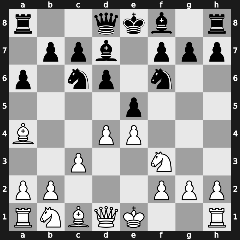 C75d - 6.d4 Nf6 - Modern Steinitz [+0.50]