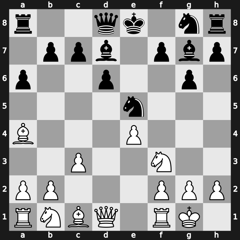 C76f - 7.O-O Bg7 8.dxe5 Nxe5 - Modern Steinitz Bronstein [+0.25]