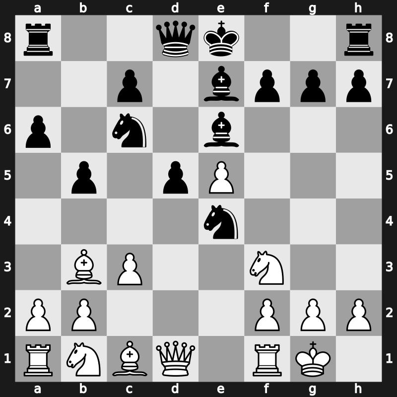 C83a - 9…Be7 - Open Classical Defence [+0.26]