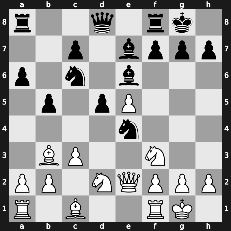 C83g - 10.Nbd2 O-O 11.Qe2 - Open Classical Malkin Variation [+0.05]