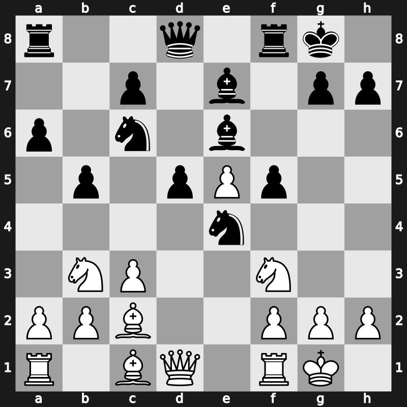 C83j - 10.Nbd2 O-O 11.Bc2 f5 12.Nb3 - Open Classical [+0.40]