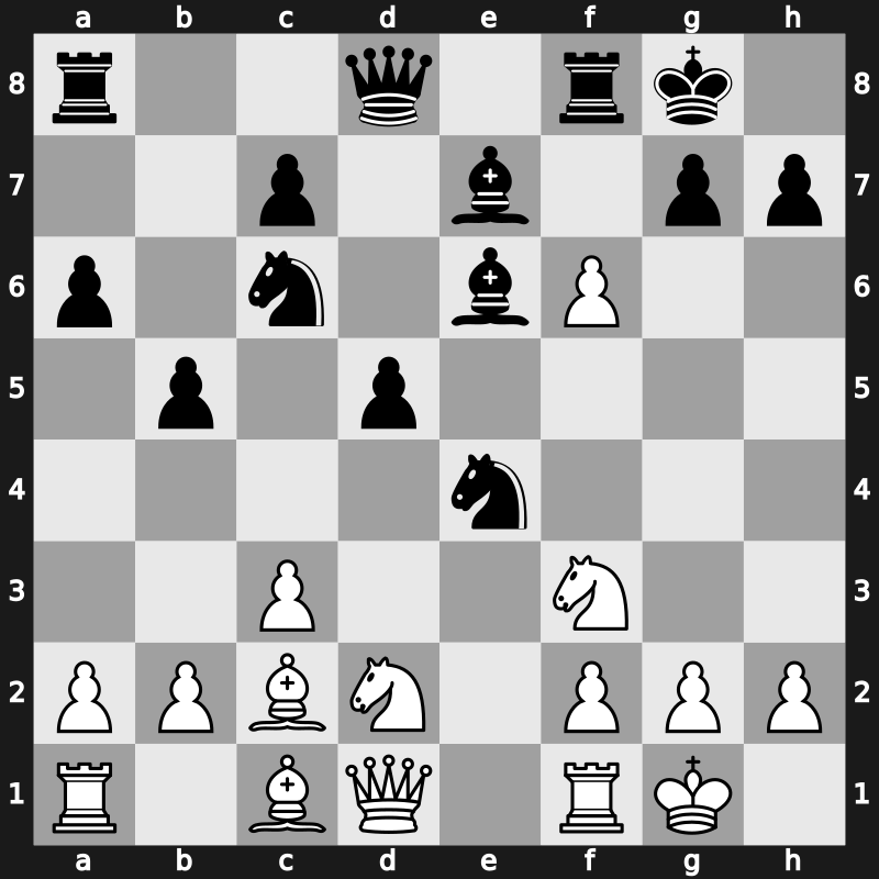 C83k - 10.Nbd2 O-O 11.Bc2 f5 12.exf6 - Open Classical [+0.34]