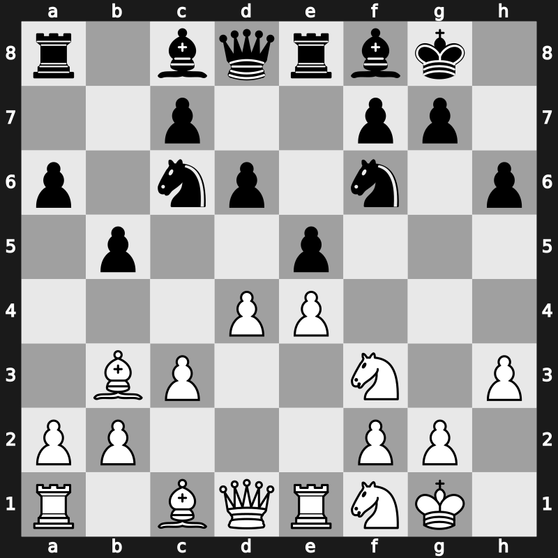 C93k - 10.d4 Re8 11.Nbd2 Bf8 12.Nf1 - Closed Smyslov [+0.50]