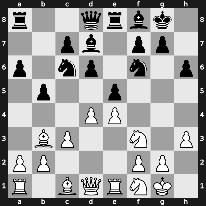 C93m - 10.d4 Re8 11.Nbd2 Bf8 12.Nf1 Bd7 - Closed Smyslov [+0.46]