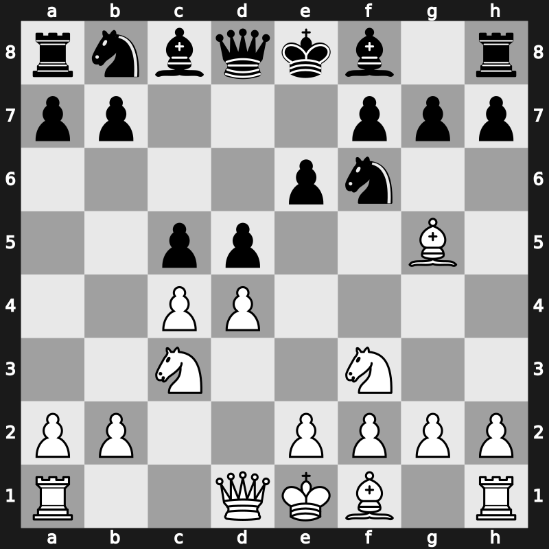 D50g - 4…c5 5.Nf3 - Semi-Tarrasch Pillsbury Variation