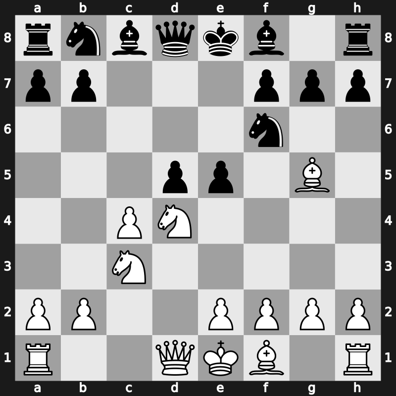 D50m - 4…c5 5.Nf3 cxd4 6.Nxd4 e5 - Semi-Tarrasch Pillsbury