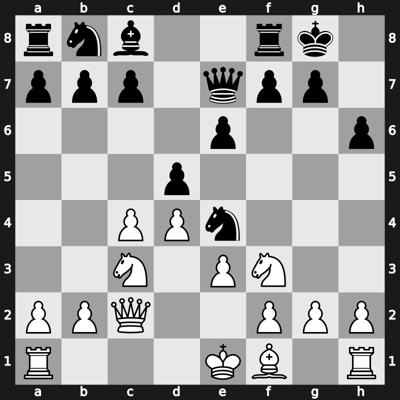 D56c - 7…Ne4 8.Bxe7 Qxe7 9.Qc2 - Lasker Defence Teichmann Variation