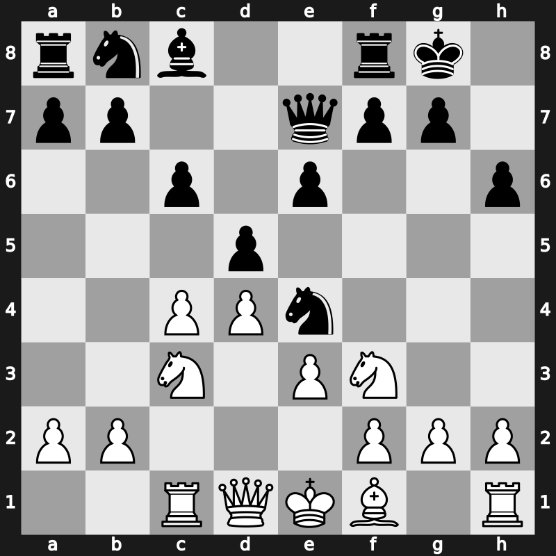 D56g - 7…Ne4 8.Bxe7 Qxe7 9.Rc1 c6 - Lasker Defence [+0.10]