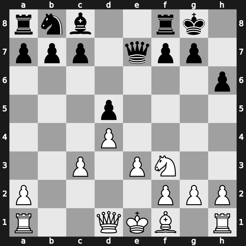 D57d - 9…Nxc3 10.bxc3 exd5 - Lasker Defence Main Line