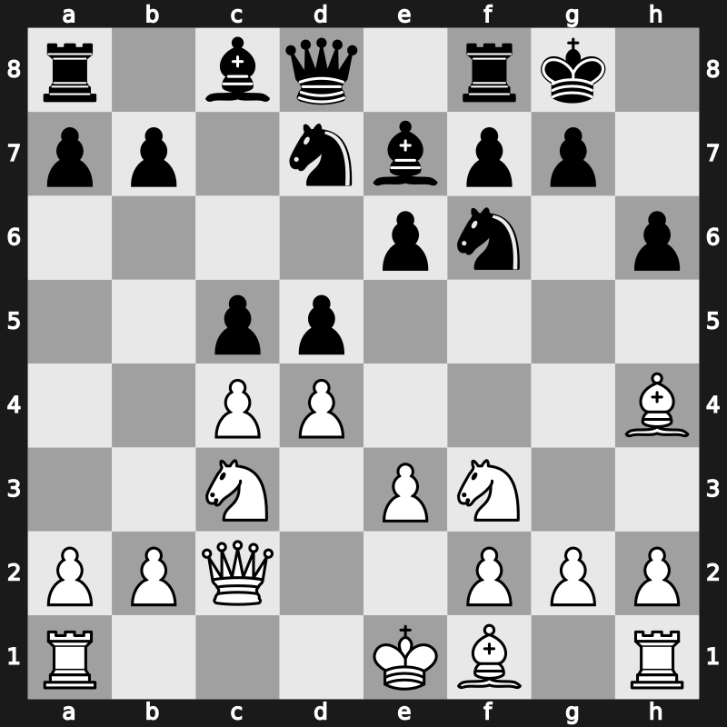 D61l - 7…h6 8.Bh4 c5 - Orthodox Rubinstein [+0.13]