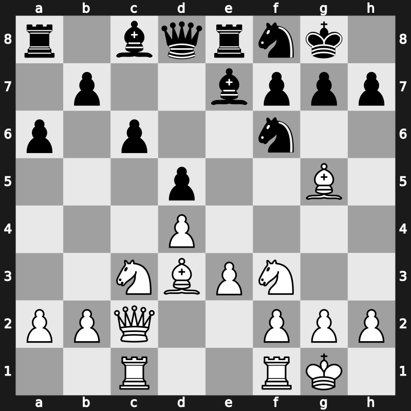 D65g - 9…exd5 10.Bd3 Re8 11.O-O Nf8 - Orthodox Rubinstein [+0.46]