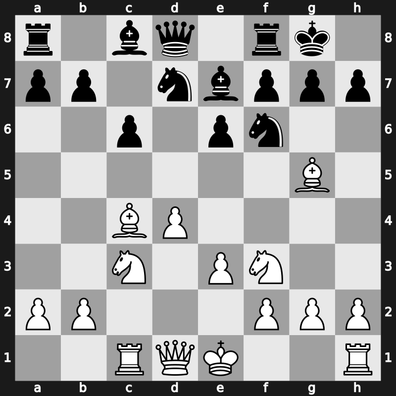 D66g - 8…dxc4 9.Bxc4 - Orthodox Main Line [+0.22]