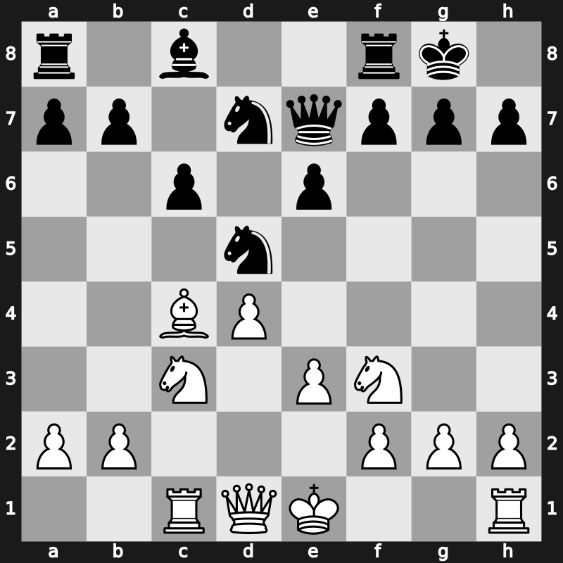 D67c - 10.Bxe7 Qxe7 - Orthodox Main Line Capablanca Variation