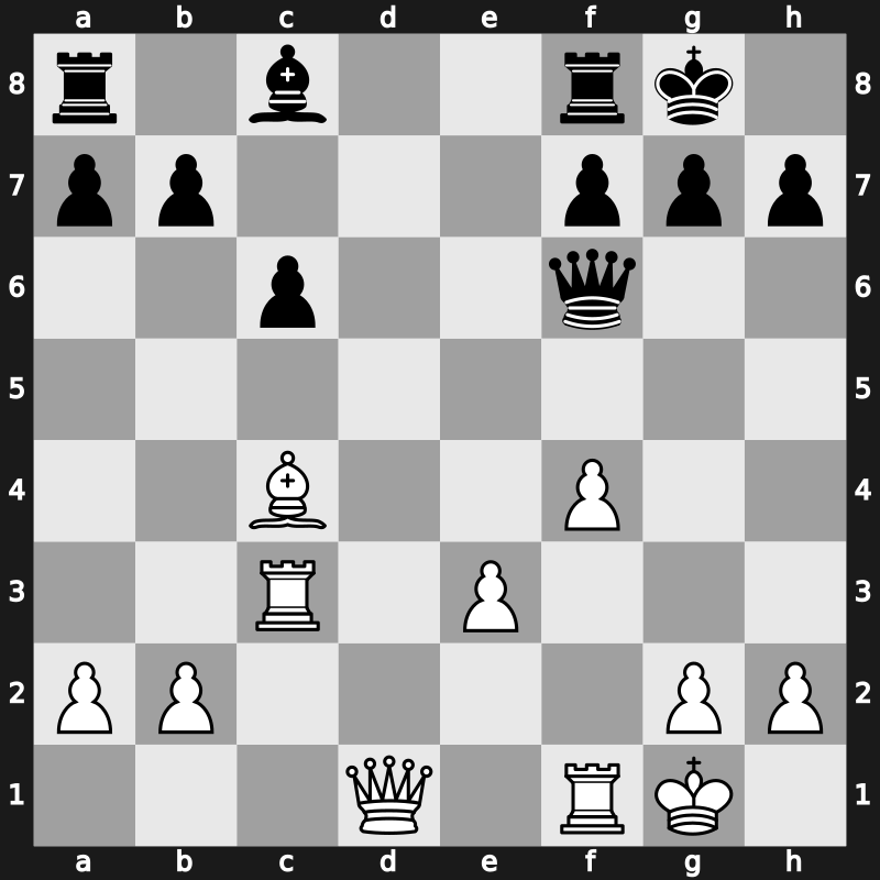 D69e - 13…Nxe5 14.Nxe5 Qxe5 15.f4 Qf6 - Orthodox Classical