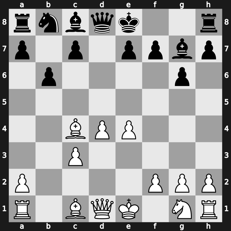 D86b - 7…b6 - Classical Exchange [+1.10]