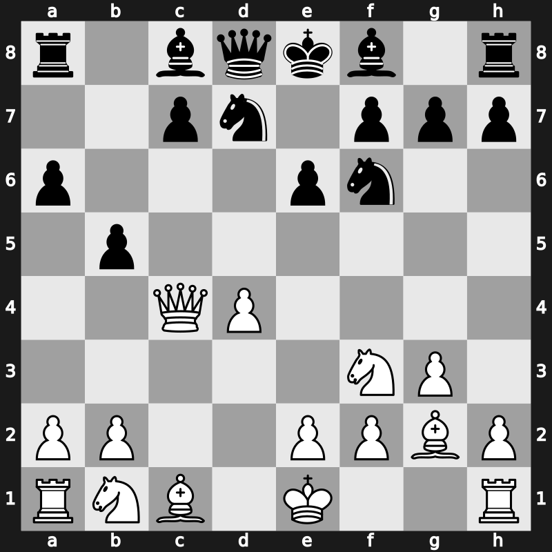 E03g - 6…a6 7.Nf3 b5 - Open [-0.24]