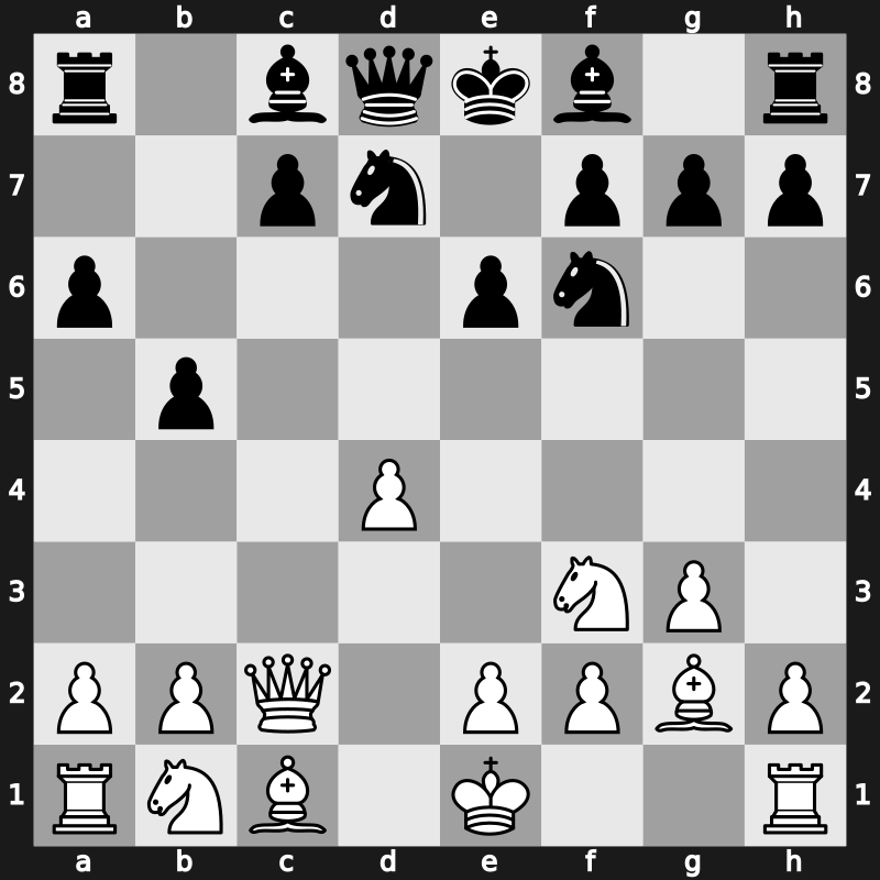 E03i - 6…a6 7.Nf3 b5 8.Qc2 - Open