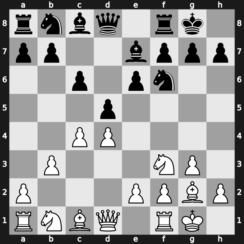 E06h - 5.Nf3 O-O 6.O-O c6 7.b3 - Closed [+0.29]