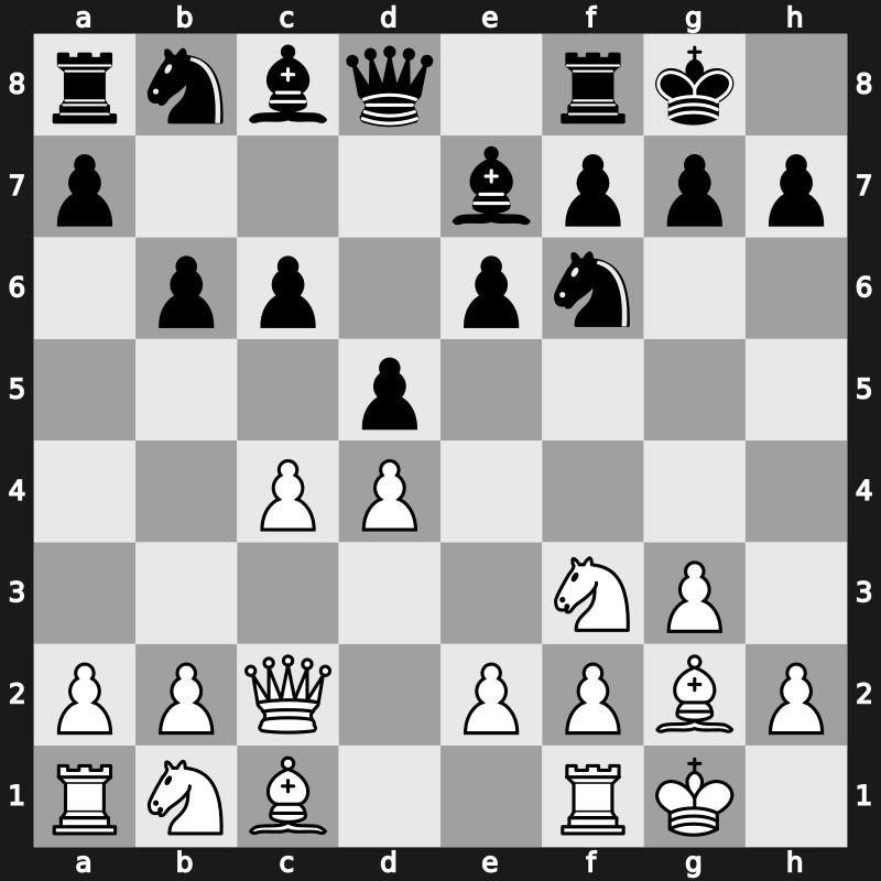 E06n - 5.Nf3 O-O 6.O-O c6 7.Qc2 b6 - Closed [+0.36]