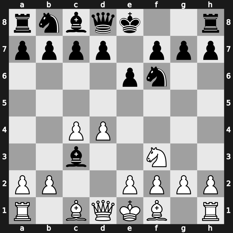 E21e - 4…Bxc3+ - Three Knights [+0.26]