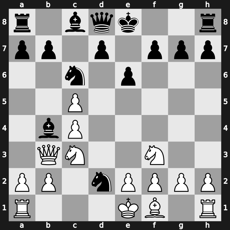 E23f - 6.Nf3 Ne4 7.Bd2 Nxd2 - Spielmann Carlsbad Variation