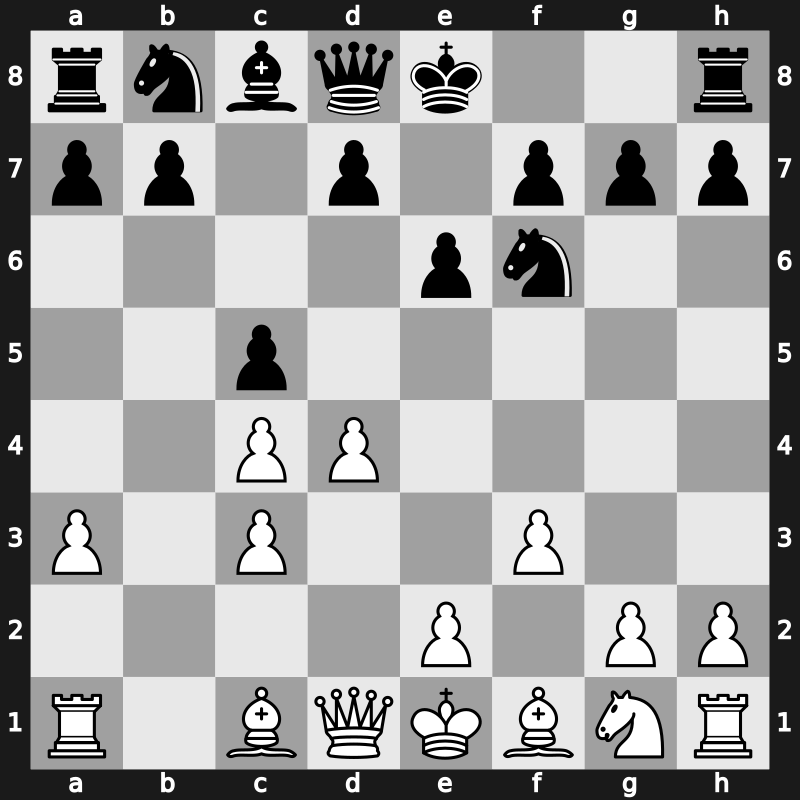 E24h - 4…Bxc3+ 5.bxc3 c5 6.f3 - Saemisch [+0.03]