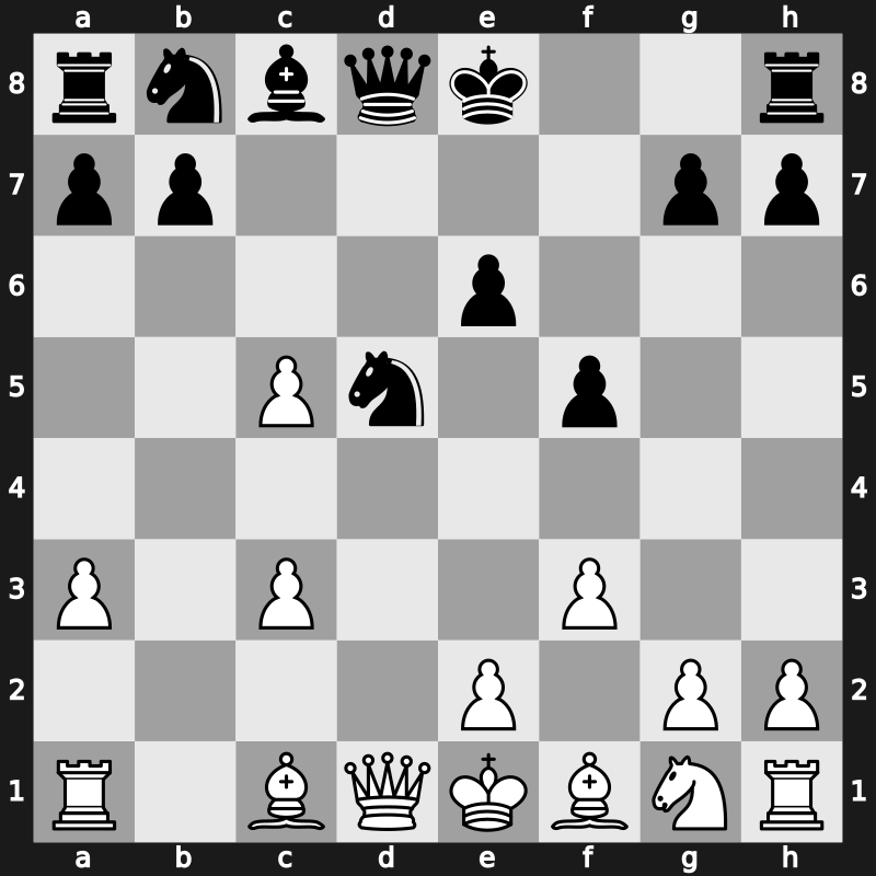 E25e - 7…Nxd5 8.dxc5 f5 - Saemisch Keres Romanovsky Variation [+0.26]
