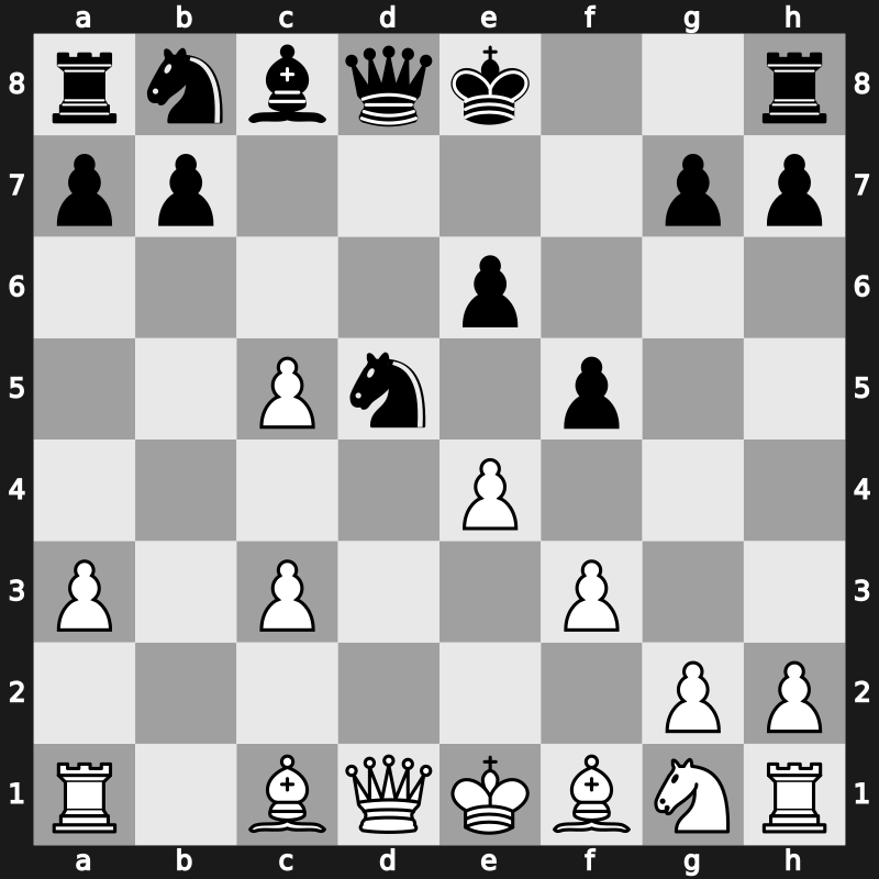 E25f - 7…Nxd5 8.dxc5 f5 9.e4 - Saemisch Keres Romanovsky