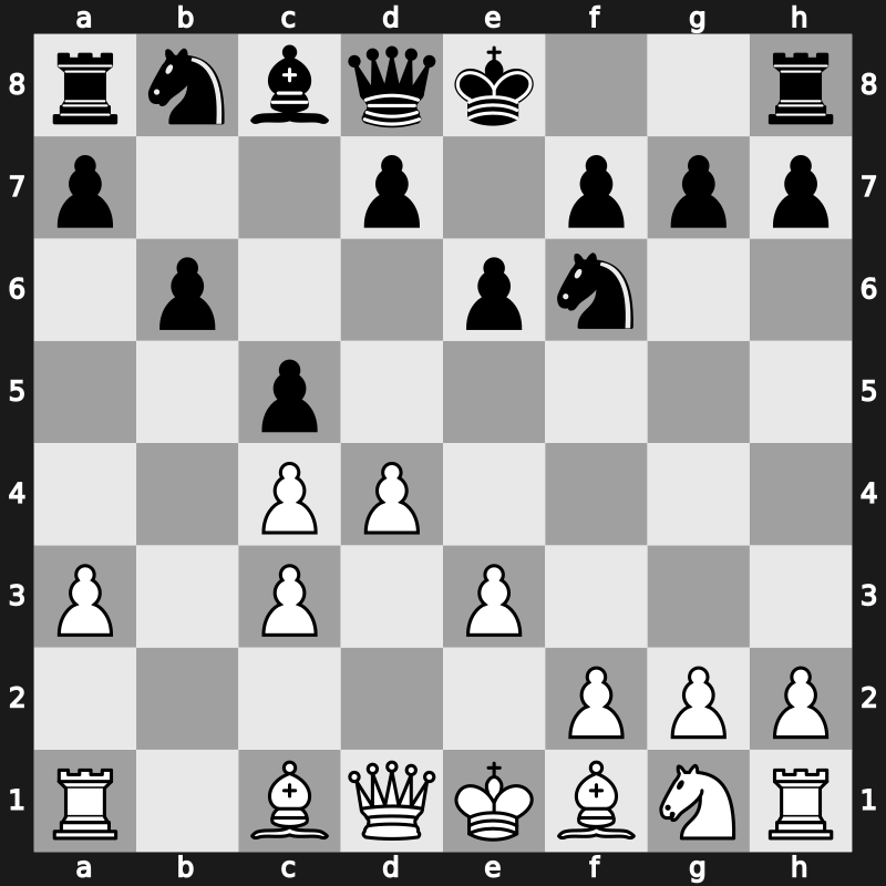 E26c - 6…b6 - Saemisch O’Kelly Variation [-0.20]