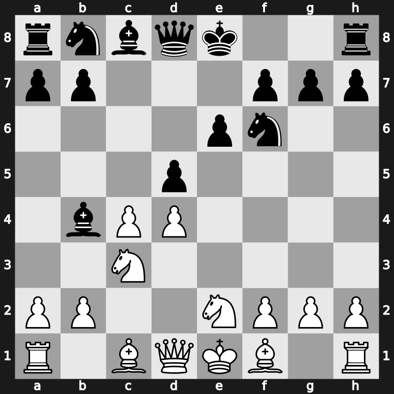 E42d - 5…cxd4 6.exd4 d5 [+0.24]