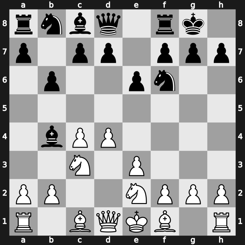 E46c - 5.Ne2 b6 - Reshevsky Variation [+0.35]