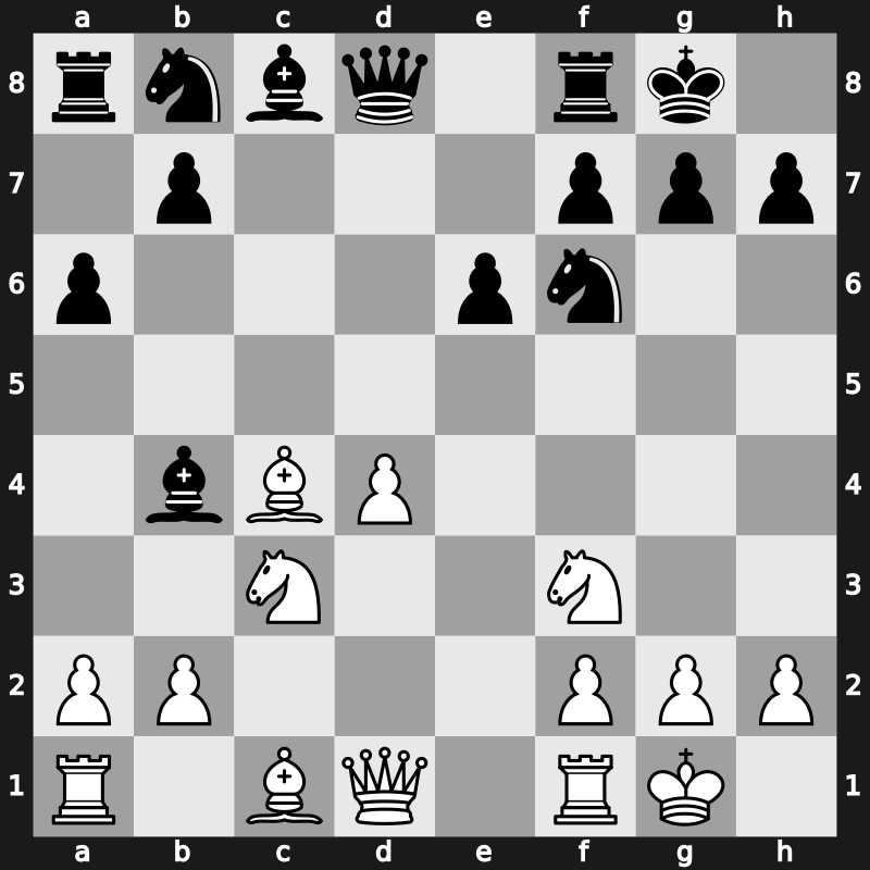 E54g - 8.Bxc4 cxd4 9.exd4 a6 - Main Line [+0.08]