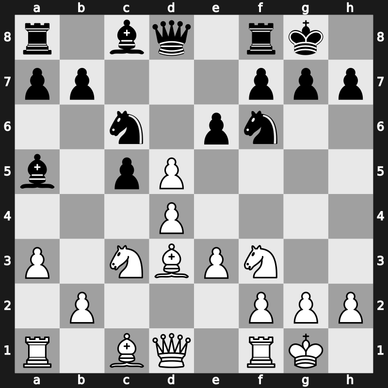 E56g - 8.a3 Ba5 9.cxd5 - Main Line [+0.30]