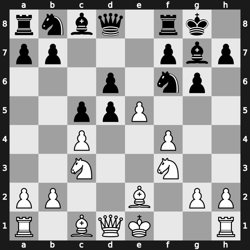 E77e - 6…c5 7.d5 e6 8.Nf3 exd5 9.e5 - Four Pawns Attack Florentine Gambit [-0.69]
