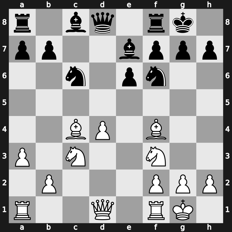 E57e - 10.exd4 Be7 11.Bf4 - Main Line