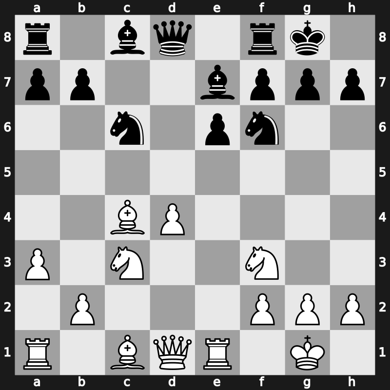 E57h - 10.exd4 Be7 11.Re1 - Main Line [+0.37]