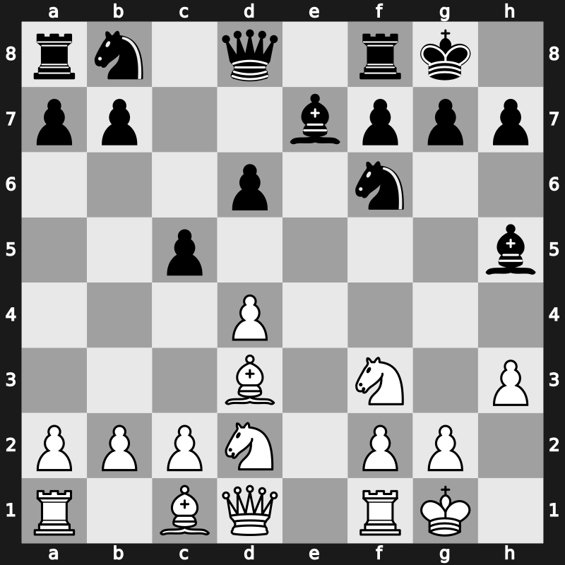 Hoogovens 1999 – Round 12 – Ivanchuk, Vasyl – 1/2-1/2 – Kramnik, Vladimir – G71