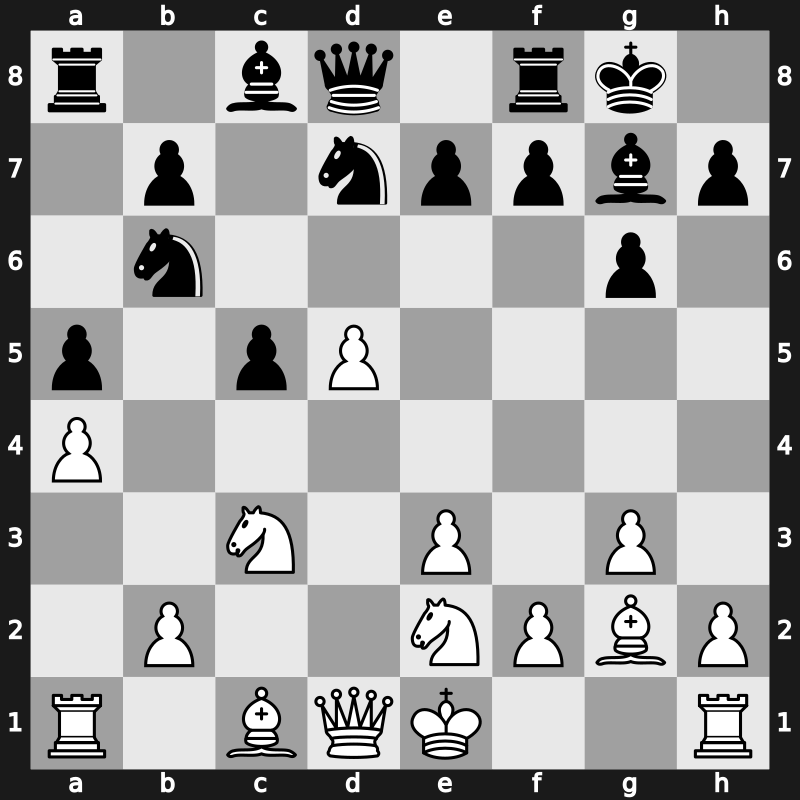 Novi Sad olm 1990 – Round 12 – Korchnoi, Viktor – 1/2-1/2 – Hamdouchi, Hicham – G79