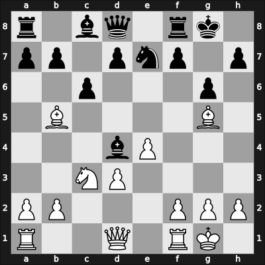 1905 It (Men) Stockholm SWE – Round 7 – Spielmann, Rudolf – 1/2-1/2 – Blackburne, Joseph – G25