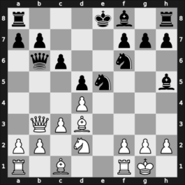 1905 Ostende – Round 15 – Blackburne, Joseph – 1/2-1/2 – Chigorin, Mikhail – G47