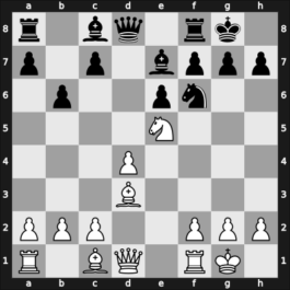1916 It (Men) Hastings ENG – Round 3 – Tarrasch, Siegbert – 1-0 – Mieses, Jacques – G5