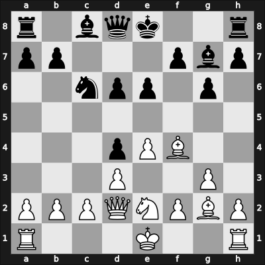 1932 Swinemunde – Round 5 – Mieses, Jacques – 1/2-1/2 – Roedl, Ludwig – G11