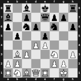 1935 Moscow – Round 8 – Rabinovich, Ilya Mar – 1/2-1/2 – Bohatyrchuk, Fedir Parfenovych – G39