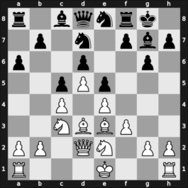 1935 Moscow – Round 11 – Bohatyrchuk, Fedir Parfenovych – 1/2-1/2 – Menchik, Vera Frantsevna – G50