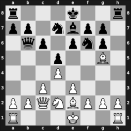 1936 Zandvoort – Round 2 – Tartakower, Savielly – 1/2-1/2 – Gruenfeld, Ernst – G16