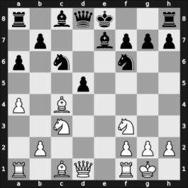1938 Montevideo – Round 7 – Batista Grau, Ricardo – 1/2-1/2 – Guimard, Carlos E – G45