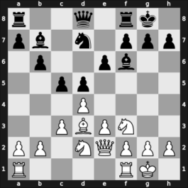 1942 Mar del Plata – Round 1 – Bolbochan, J. – 1/2-1/2 – Luckis, Marcos – G5