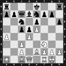 1943 Sverdlovsk – Round 5 – Smyslov, Vladimir – 1/2-1/2 – Botvinnik, Mikhail – G25