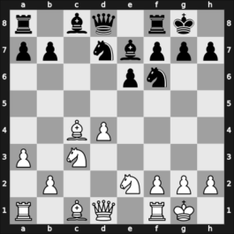 1946 American Continental – Round 1 – Bolbochan, J. – 1/2-1/2 – Alvarez Martin, Pedro – G2