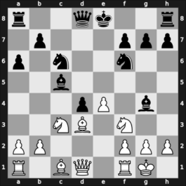 1947 Mar del Plata – Round 6 – Guimard, Carlos E – 1/2-1/2 – Michel, Pascal – G53
